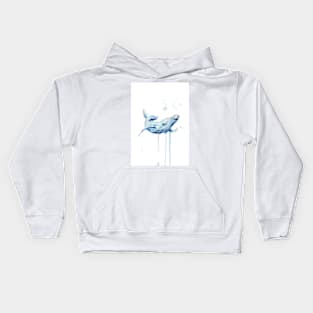 watercolor whale Kids Hoodie